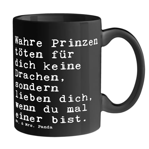 Mr. & Mrs. Panda Tasse Wahre Prinzen töten für... - Geschenk, Freundin, Spruch Sprüche Weisheiten Zitate Lustig Weisheit Worte, Frau, Sprüche, von Mr. & Mrs. Panda