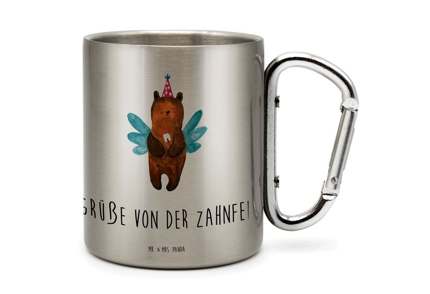 Mr. & Mrs. Panda Tasse Bär Zahnfee - Transparent - Geschenk, Teddy, Outdoor, Karabiner, Tedd, Edelstahl, Stilvolle Motive von Mr. & Mrs. Panda