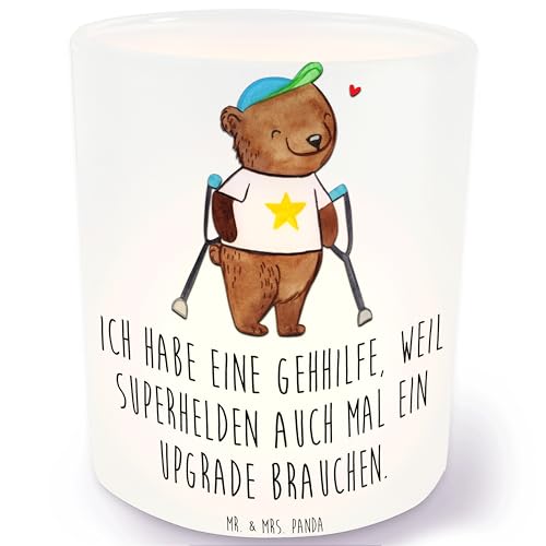 Mr. & Mrs. Panda Teelicht Bär Gehhilfen - Geschenk, Windlicht Dekorieren, Glas Windlicht, Teelichthalter, Krücken, Windlicht Glas, Kerzenglas Mr. & Mrs. Panda Teelicht Bär Gehhilfen - Geschenk, Windlicht Dekorieren, Glas Windlicht, Teelichthalter, Krücken, Windlicht Glas, Kerzenglas von Mr. & Mrs. Panda