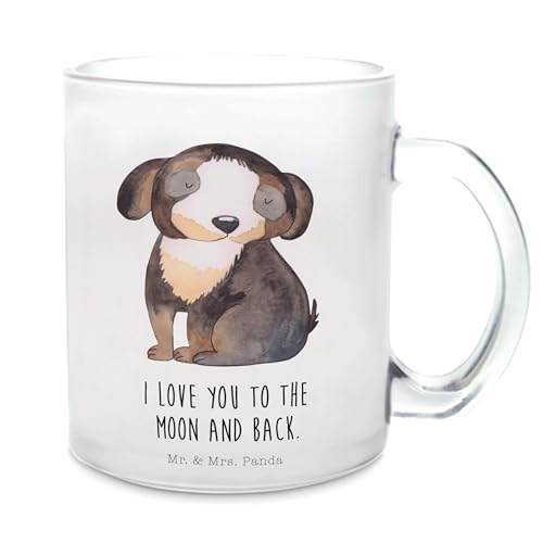Mr. & Mrs. Panda Teetasse Hund Entspannen - Geschenk, Teeglas, Hundemotiv, flauschig, Haustier, Vierbeiner, Hundebesitzer, Hunderasse, Hundeliebe, von Mr. & Mrs. Panda