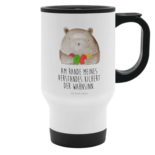 Mr. & Mrs. Panda Thermobecher Bär Gefühl - Geschenk, Teddy, Teddybär, Kaffeetasse zum Mitnehmen, Warmhaltetasse, Edelstahlbecher, Reisebecher, von Mr. & Mrs. Panda