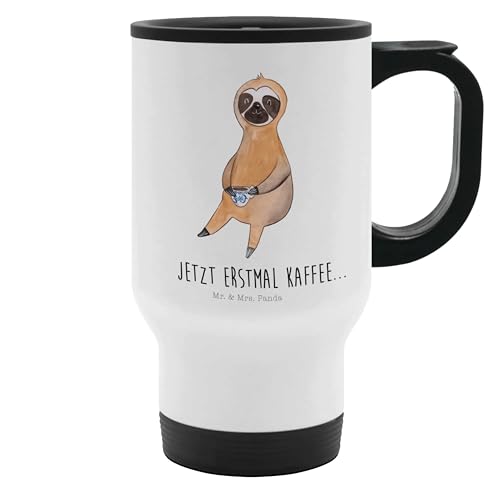 Mr. & Mrs. Panda Thermobecher Faultier Kaffee - Geschenk, Faultier Geschenk, Genießer, Kaffeetasse, Isolierbecher, Thermobecher To Go, Tasse mit von Mr. & Mrs. Panda