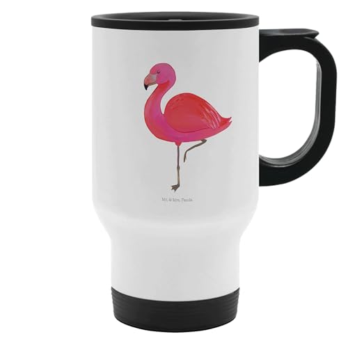 Mr. & Mrs. Panda Thermobecher Flamingo Classic - Geschenk, Stolz, Isolierbecher, Thermotasse, Spülmaschinenfest, für mich, Tasse zum Mitnehmen, rosa, von Mr. & Mrs. Panda