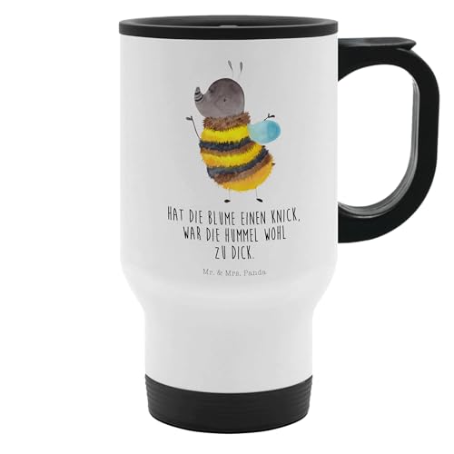 Mr. & Mrs. Panda Thermobecher Hummel flauschig - Geschenk, Biene, Tasse mit Deckel, Gute Laune, Kaffeebecher, lustige Sprüche, Tiermotive, von Mr. & Mrs. Panda