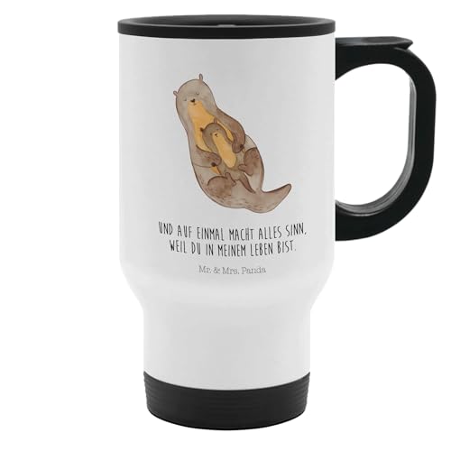 Mr. & Mrs. Panda Thermobecher Otter Kind - Geschenk, To Go Becher, Otter Seeotter See Otter, Kaffeebecher, Thermobecher To Go, Sohn, von Mr. & Mrs. Panda