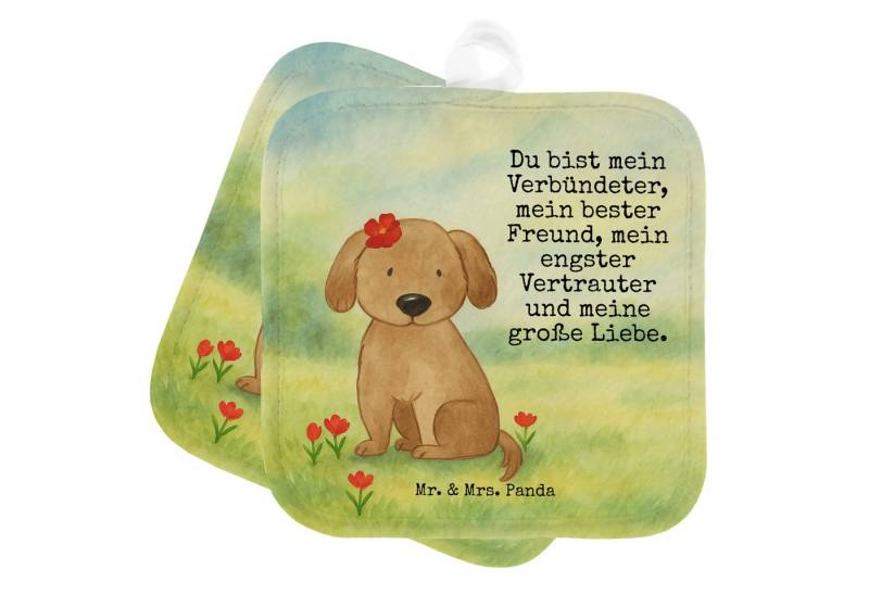 Mr. & Mrs. Panda Topflappen Hund Dame Design, Topflappen, Weiß, liebenswert, kochhandschuhe, Topf, (Packung, 1-tlg) von Mr. & Mrs. Panda