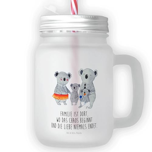 Mr. & Mrs. Panda Trinkglas Mason Jar Koala Familie - Geschenk, Schwester, Familienzeit, Kinder, Einmachglas, Geschwister, Familienleben, Papa, von Mr. & Mrs. Panda