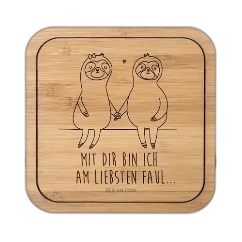 Mr. & Mrs. Panda Untersetzer quadratisch Faultier Pärchen - Geschenk, Langsamkeit, Kratzschutz Für Tisch, Untersetzer Für Wohnzimmer, Robuster von Mr. & Mrs. Panda