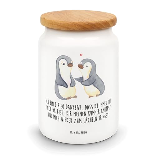 Mr. & Mrs. Panda Vorratsdose Pinguine trösten - Geschenk, für Ehemann, Liebesbeweis, Hocheitstag, Aufbewahrungsdose, Liebesgeschenk, Vorratsbehälter, von Mr. & Mrs. Panda