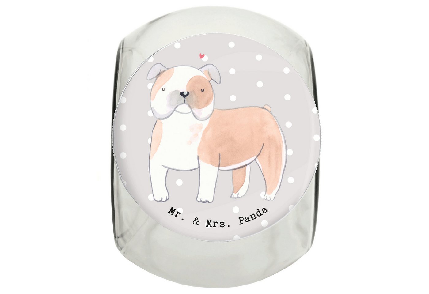 Mr. & Mrs. Panda Vorratsglas XL 2000ml Englische Bulldogge Moment - Grau Pastell - Geschenk, Engli, Premium Glas, (1-tlg), Doming-Beschichtung von Mr. & Mrs. Panda