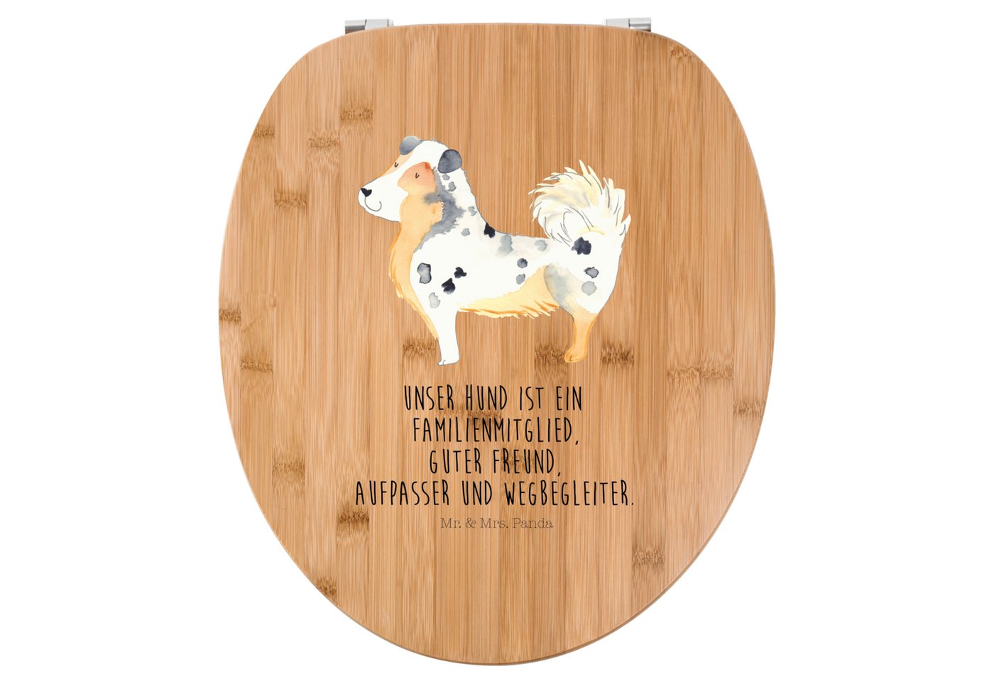 Mr. & Mrs. Panda WC-Sitz Hund Australien Shepherd - Transparent - Geschenk, Klodeckel, Hundeli (1-St), UV-beständiger Druck von Mr. & Mrs. Panda