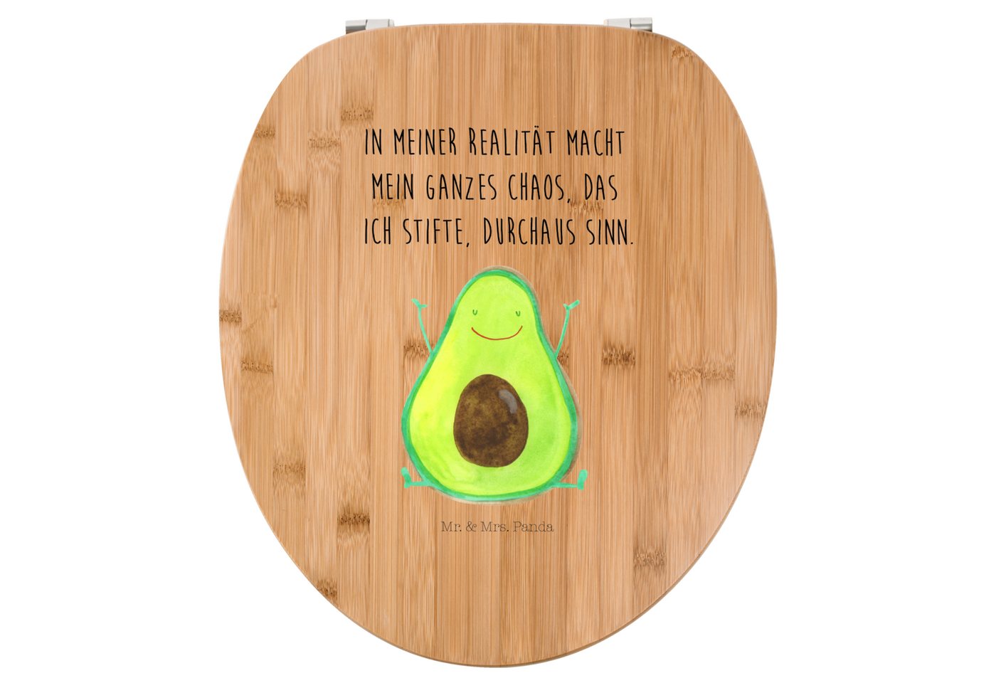 Mr. & Mrs. Panda WC-Sitz Avocado Glücklich - Transparent - Geschenk, Vegan, Toilette, Klobrill (1-St), UV-beständiger Druck von Mr. & Mrs. Panda