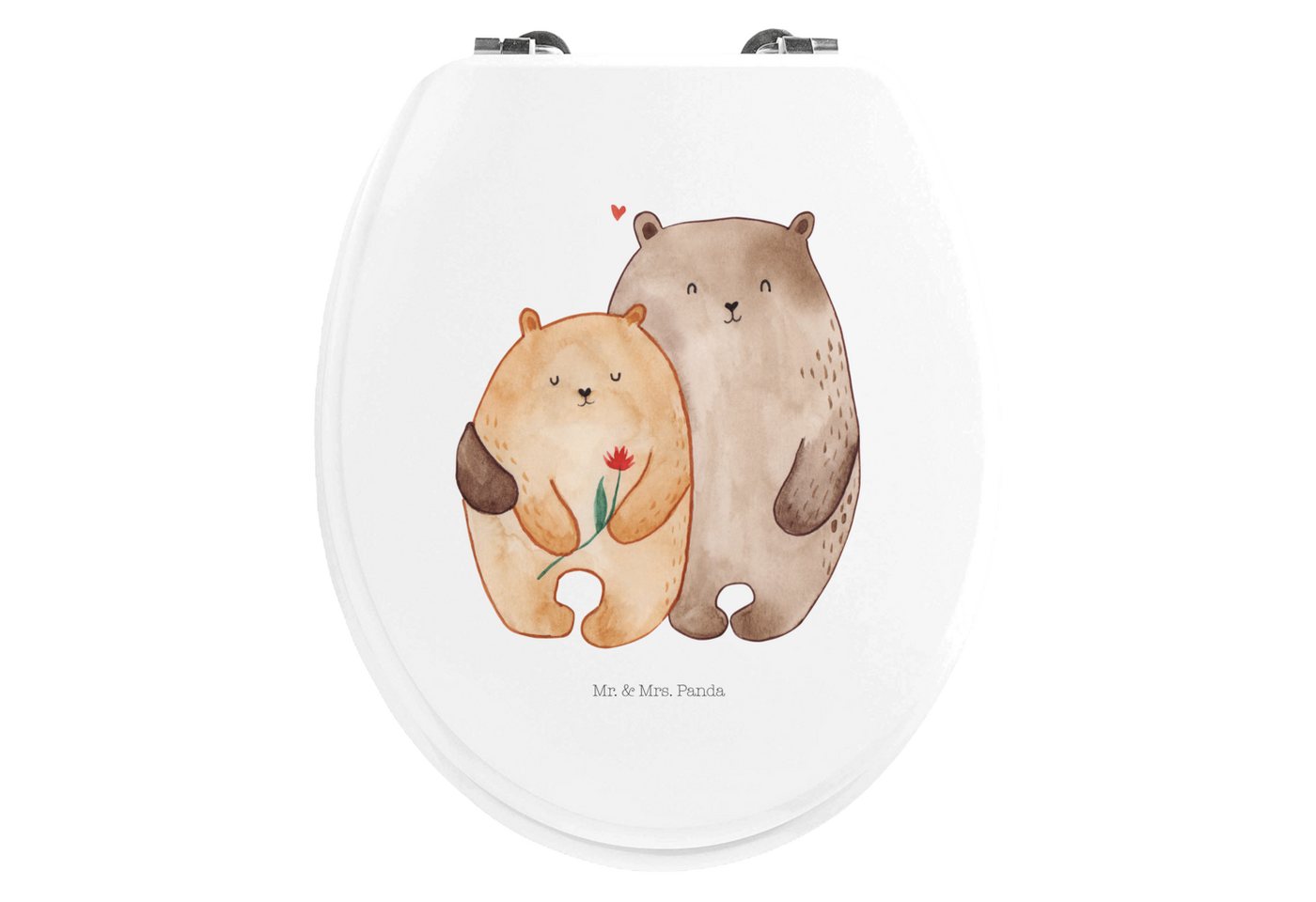 Mr. & Mrs. Panda WC-Sitz Bären Liebe - Weiß - Geschenk, Klobrille, Toilettendeckel, Verlobung, (1-St), UV-resistenter Druck von Mr. & Mrs. Panda