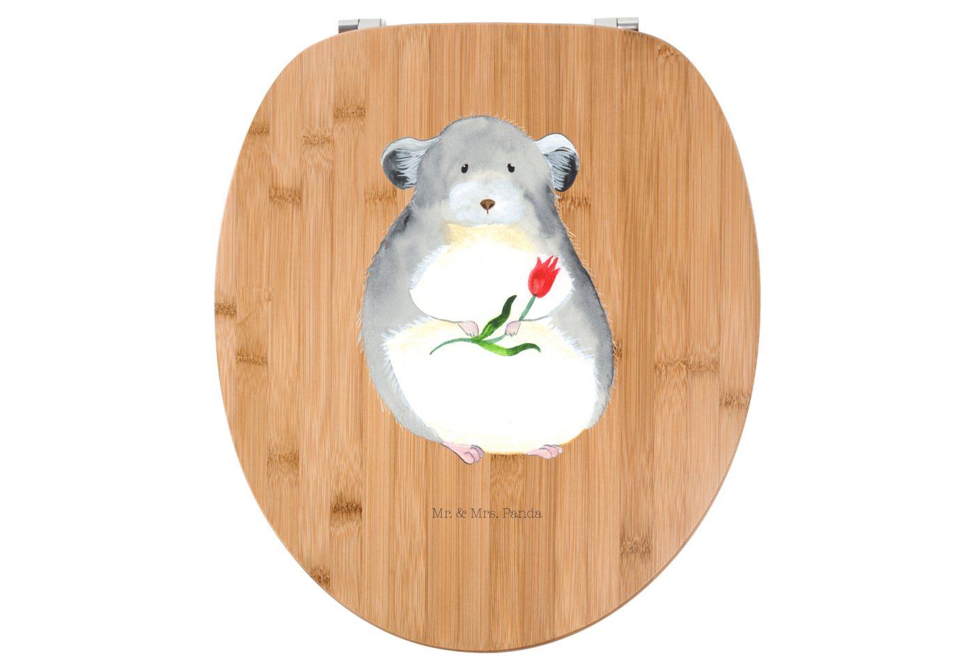 Mr. & Mrs. Panda WC-Sitz Chinchilla Blume - Transparent - Geschenk, Chaos, Toilettendeckel, Ti (1-St), Leises Schließen von Mr. & Mrs. Panda