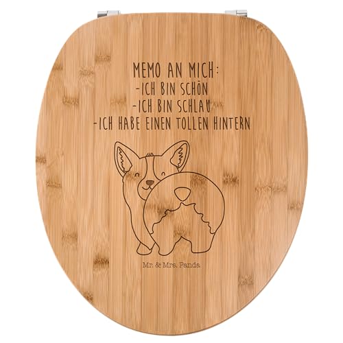 Mr. & Mrs. Panda WC Sitz Corgie Po - Geschenk, Hundebesitzer, Klodeckel, Spruch, Hund, Toilettendeckel, WC-Sitz, Toilette, Selbstliebe, Hundespruch, von Mr. & Mrs. Panda