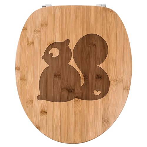 Mr. & Mrs. Panda WC Sitz Eichhörnchen - Geschenk, Toilettendeckel, Klodeckel, Waldtiere, Eichhorn, Toilette, Wald, Wood, Klobrille, WC-Sitz von Mr. & Mrs. Panda