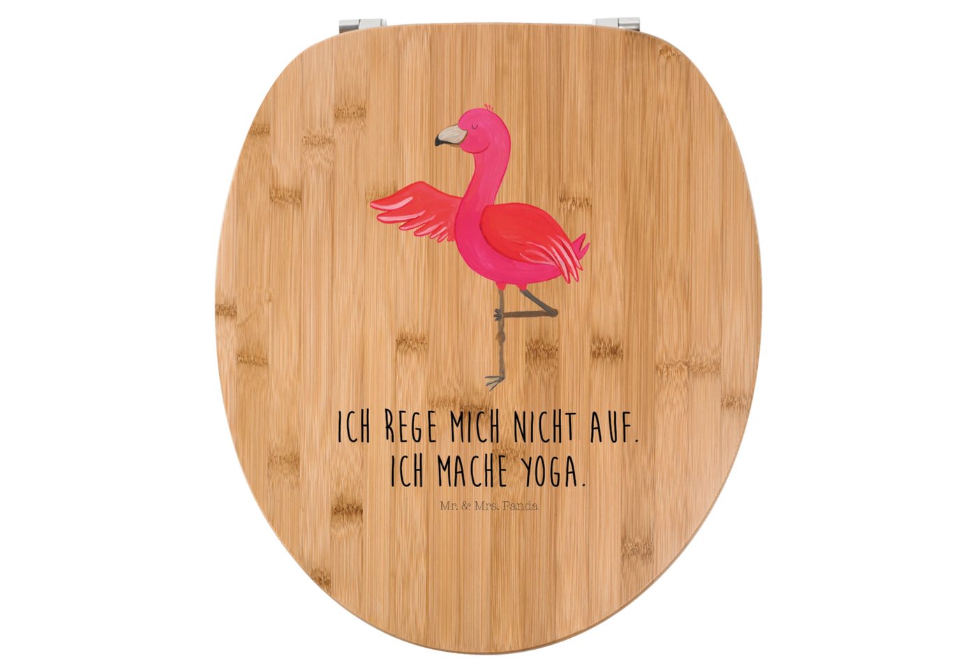 Mr. & Mrs. Panda WC-Sitz Flamingo Yoga - Transparent - Geschenk, Yogi, Toilette, Yoga-Übung, B (Packung, 1-St., Flamingo Yoga), UV-beständiger Druck von Mr. & Mrs. Panda