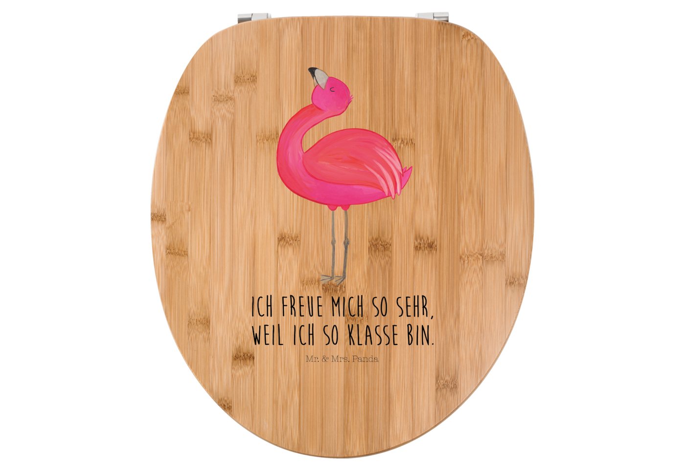 Mr. & Mrs. Panda WC-Sitz Flamingo Stolz - Transparent - Geschenk, Schwester, Selbstliebe, Selb (1-St), UV-beständiger Druck von Mr. & Mrs. Panda