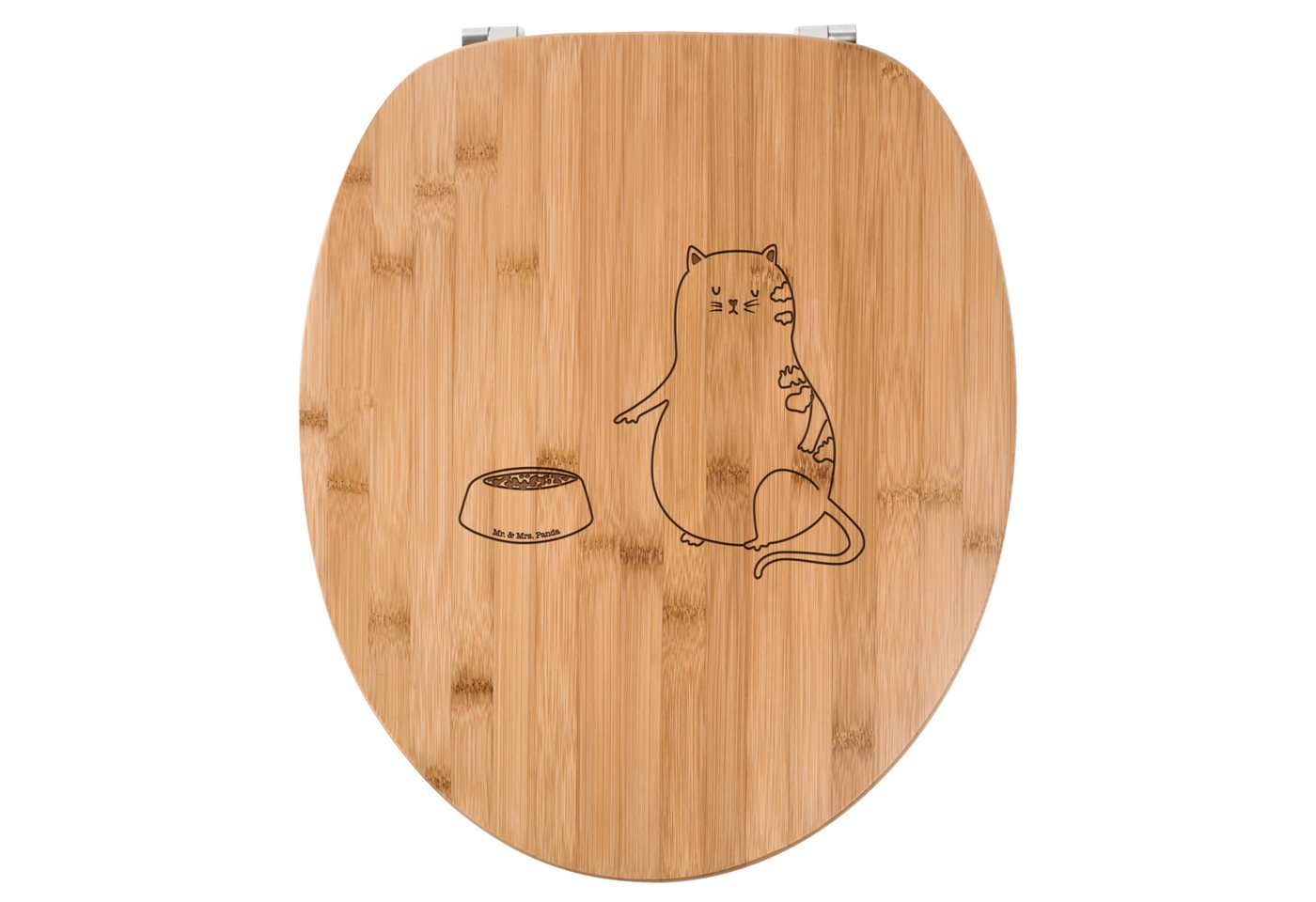 Mr. & Mrs. Panda WC-Sitz Katze Fressen - Transparent - Geschenk, Toilette, Katzenfreund, Klobr (1-St), Liebevolle Motive von Mr. & Mrs. Panda