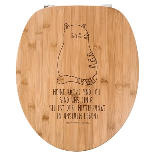 Mr. & Mrs. Panda WC Sitz Katze sitzend - Geschenk, Katzenaccessoires, Katzenmotive, Klodeckel, WC-Sitz, Toilettendeckel, Kater, Toilette, Klobrille, von Mr. & Mrs. Panda