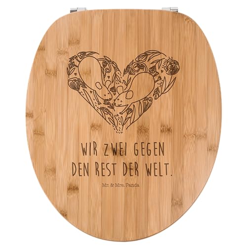 Mr. & Mrs. Panda WC Sitz Mäuse Herz - Geschenk, für immer, Klodeckel, Liebe, Toilette, Liebesgeschenk, Lieblingsmensch, WC-Sitz, Heiratsantrag, von Mr. & Mrs. Panda