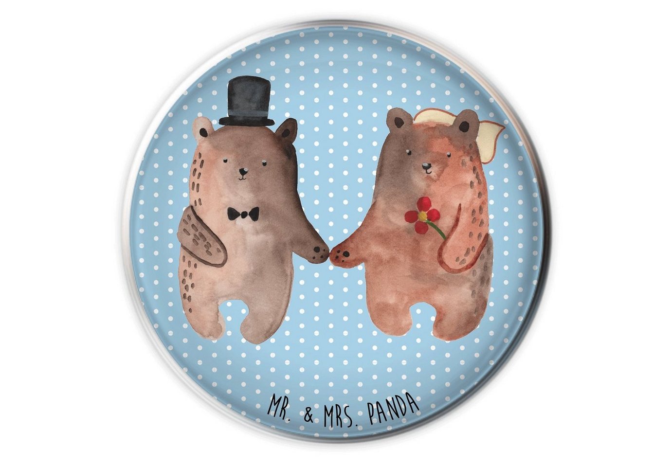 Mr. & Mrs. Panda Waschbeckenstöpsel Bär Heirat - Blau Pastell - Geschenk, Teddybär, Bär Verheiratet Heira, Ø 4 cm (1 St), Variable Höhe von Mr. & Mrs. Panda