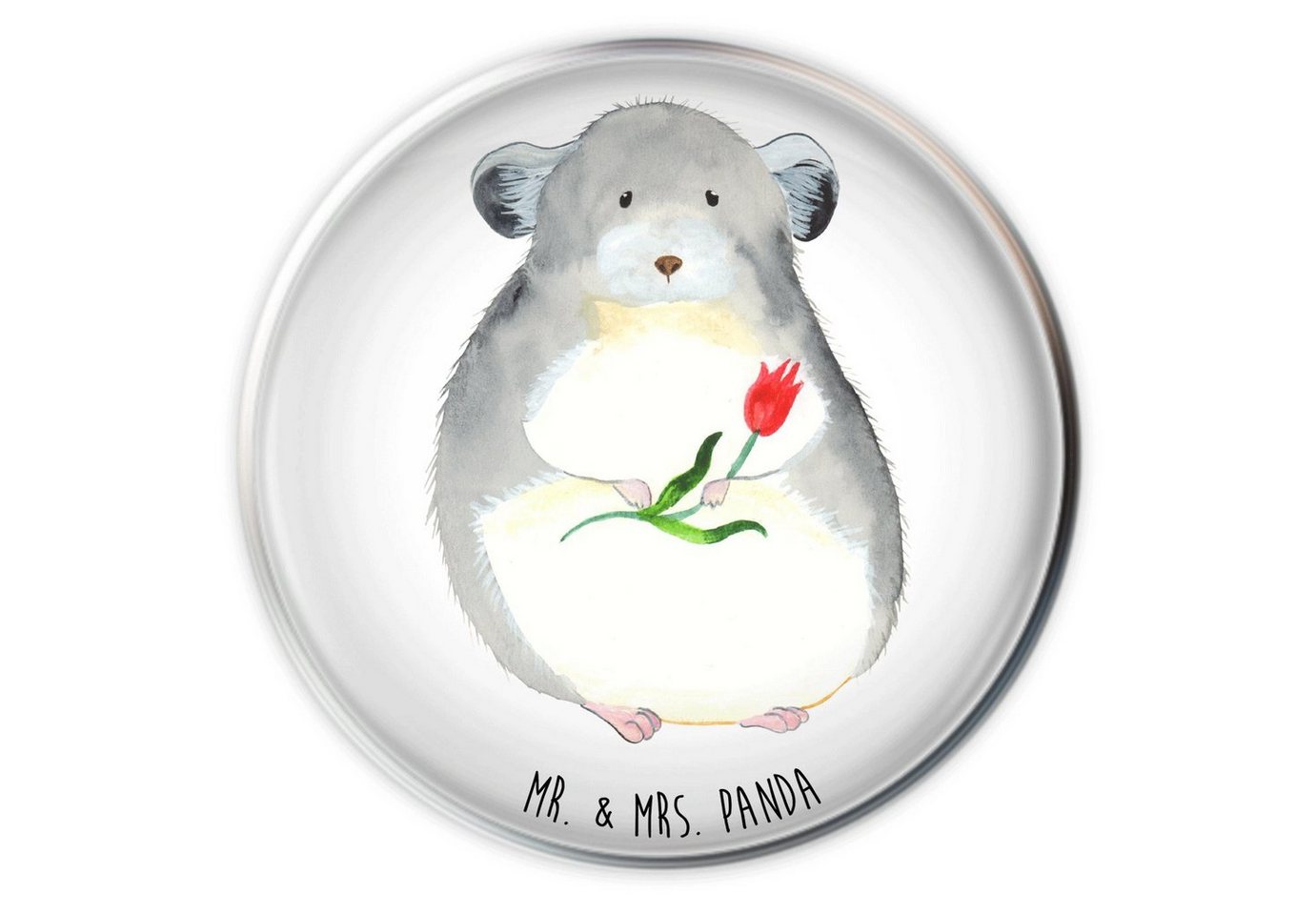 Mr. & Mrs. Panda Waschbeckenstöpsel Chinchilla Blume - Weiß - Geschenk, Ablaufgarnitur, Gute Laune, lusti, Ø 4 cm (1 St), Liebevolle Motive von Mr. & Mrs. Panda