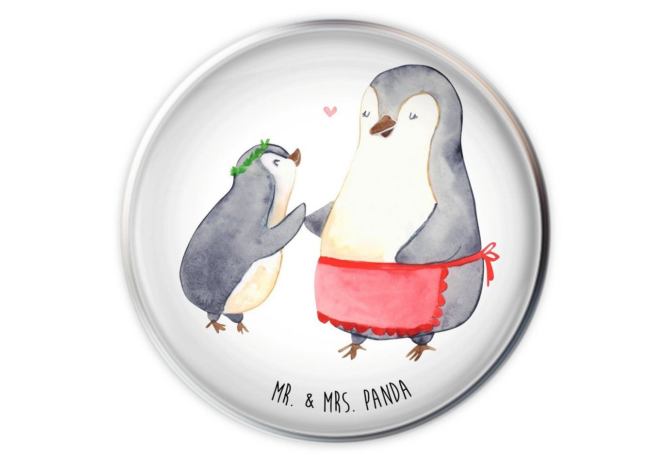 Mr. & Mrs. Panda Waschbeckenstöpsel Pinguin mit Kind - Weiß - Geschenk, Waschbecken Stopfen, Abflussstöps, Ø 4 cm (1 St), Variable Höhe von Mr. & Mrs. Panda