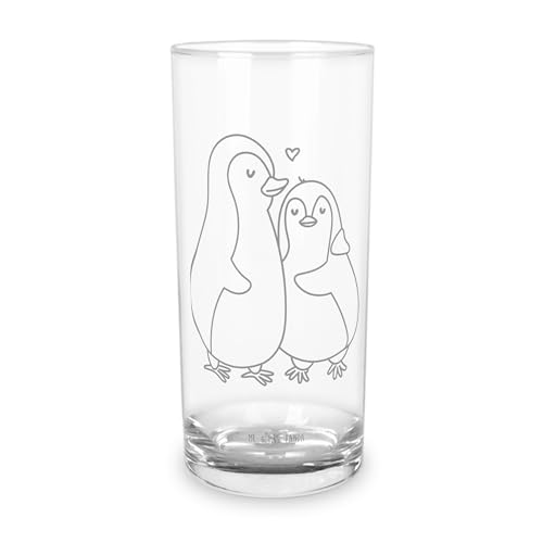Mr. & Mrs. Panda Wasserglas Pinguin umarmen 200 ml - Geschenk, Verlobung, Liebe, Umarmung verliebt, Wasserglas Als Geschenk, Hochzeitstag, von Mr. & Mrs. Panda