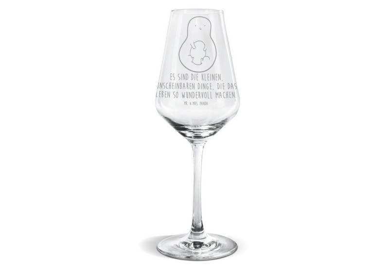 Mr. & Mrs. Panda Weißweinglas Avocado mit Kern - Transparent - Geschenk, Avocadokern, Veggie, Weing, Premium Glas, Alltagstauglich & robust von Mr. & Mrs. Panda