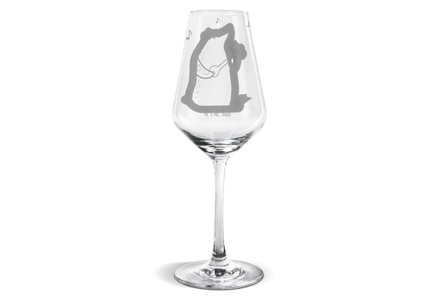 Mr. & Mrs. Panda Weißweinglas Bär Lied - Transparent - Geschenk, Weinglas mit Gravur, Weinglas, Ted, Premium Glas, Premium Gravur von Mr. & Mrs. Panda