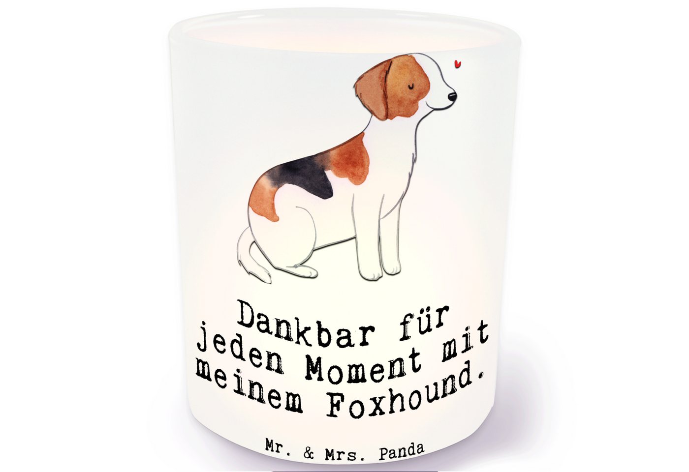 Mr. & Mrs. Panda Windlicht Foxhound Moment - Transparent - Geschenk, Windlicht Glas, Teelichter, (1 St), Hochwertiges Material von Mr. & Mrs. Panda