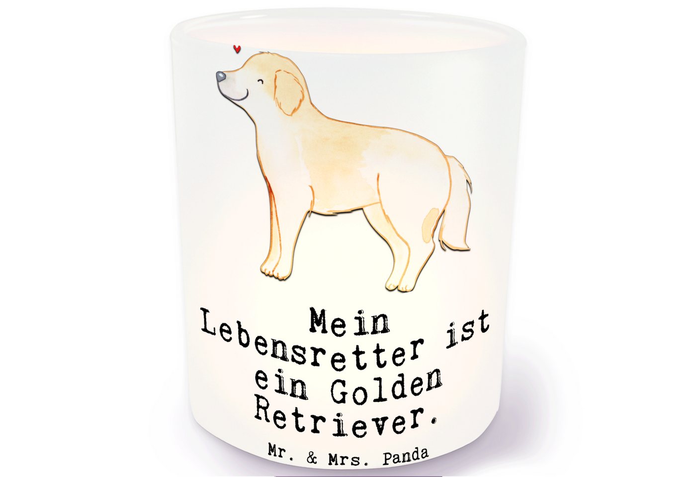 Mr. & Mrs. Panda Windlicht Golden Retriever Lebensretter - Transparent - Geschenk, Teelichter, K (1 St), Gemütlich von Mr. & Mrs. Panda