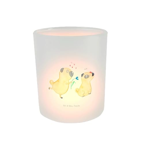 Mr. & Mrs. Panda Teelicht Mops Verliebt - Geschenk, Windlicht Kerze, Sprüche, Kerzenglas, Teelichtgläser, Vierbeiner, knuffig, Hundeliebe, Haustier, Mr. & Mrs. Panda Teelicht Mops Verliebt - Geschenk, Windlicht Kerze, Sprüche, Kerzenglas, Teelichtgläser, Vierbeiner, knuffig, Hundeliebe, Haustier, von Mr. & Mrs. Panda