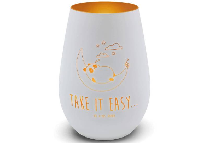 Mr. & Mrs. Panda Windlicht Panda Easy, Windlicht, Weiß, Teelichthalter Glas, Windlicht, Windlich (Packung, 1 St) von Mr. & Mrs. Panda