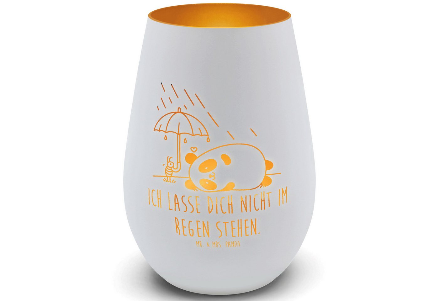 Mr. & Mrs. Panda Windlicht Panda Freundschaft, Windlicht, Weiß, Windlicht, Teelichthalter Glas, (Packung, 1 St) von Mr. & Mrs. Panda