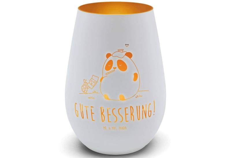 Mr. & Mrs. Panda Windlicht Panda Gute Besserung, Kerzenglas, Weiß, Kerzenhalter, Teelichthalter (Packung, 1 St) von Mr. & Mrs. Panda