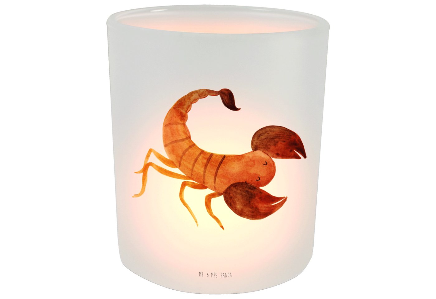 Mr. & Mrs. Panda Windlicht Sternzeichen Skorpion - Transparent - Geschenk, Kerzenglas, Geburtsta (1 St) von Mr. & Mrs. Panda