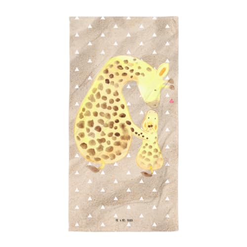 Mr. & Mrs. Panda XL Badehandtuch Giraffe mit Kind - Geschenk, Afrika, Saunatuch, Tochter, Badetuch, Strandtuch, Lieblingsmensch, Wildtiere, Duschtuch von Mr. & Mrs. Panda