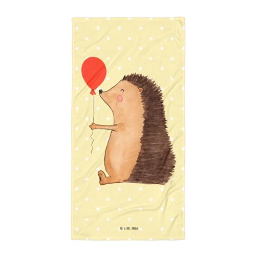 Mr. & Mrs. Panda XL Badehandtuch Igel mit Luftballon - Geschenk, Badetuch, Duschtuch, Tiermotive, lustige Sprüche, Strandtuch, Herzlichen von Mr. & Mrs. Panda