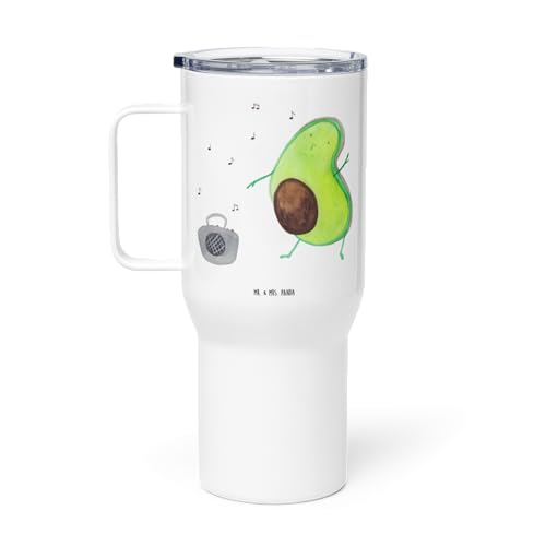 Mr. & Mrs. Panda XXL Thermobecher Avocado tanzt - Geschenk, Reisebecher, XL Reisetasse, Vegan, Veggie, Feier, Party, Tanzen, Großer Thermobecher, von Mr. & Mrs. Panda