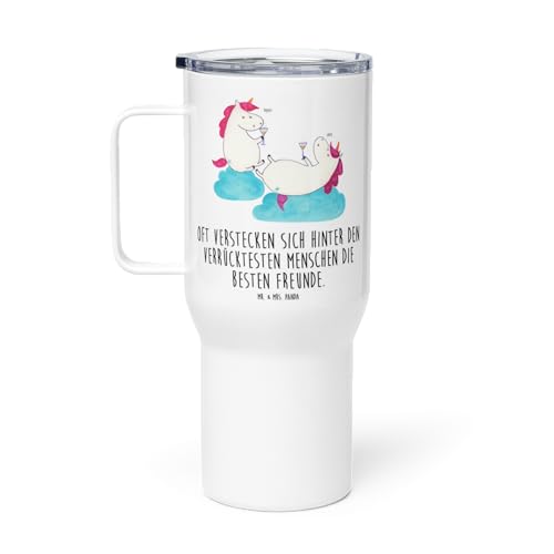 Mr. & Mrs. Panda XXL Thermobecher Einhörner Sekt - Geschenk, Unicorn, Autobecher, Einhorn, XL Reisetasse, Anstoßen, Jumbo Becher, Freundinnen, von Mr. & Mrs. Panda