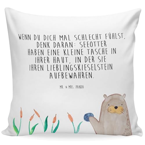 Mr. & Mrs. Panda Zierkissen Otter Stein - Geschenk, neugierig, Otter Seeotter See Otter, Sofakissen, Kissen 40x40, Pflanzen, Fischotter, Dekokissen Mr. & Mrs. Panda Zierkissen Otter Stein - Geschenk, neugierig, Otter Seeotter See Otter, Sofakissen, Kissen 40x40, Pflanzen, Fischotter, Dekokissen von Mr. & Mrs. Panda