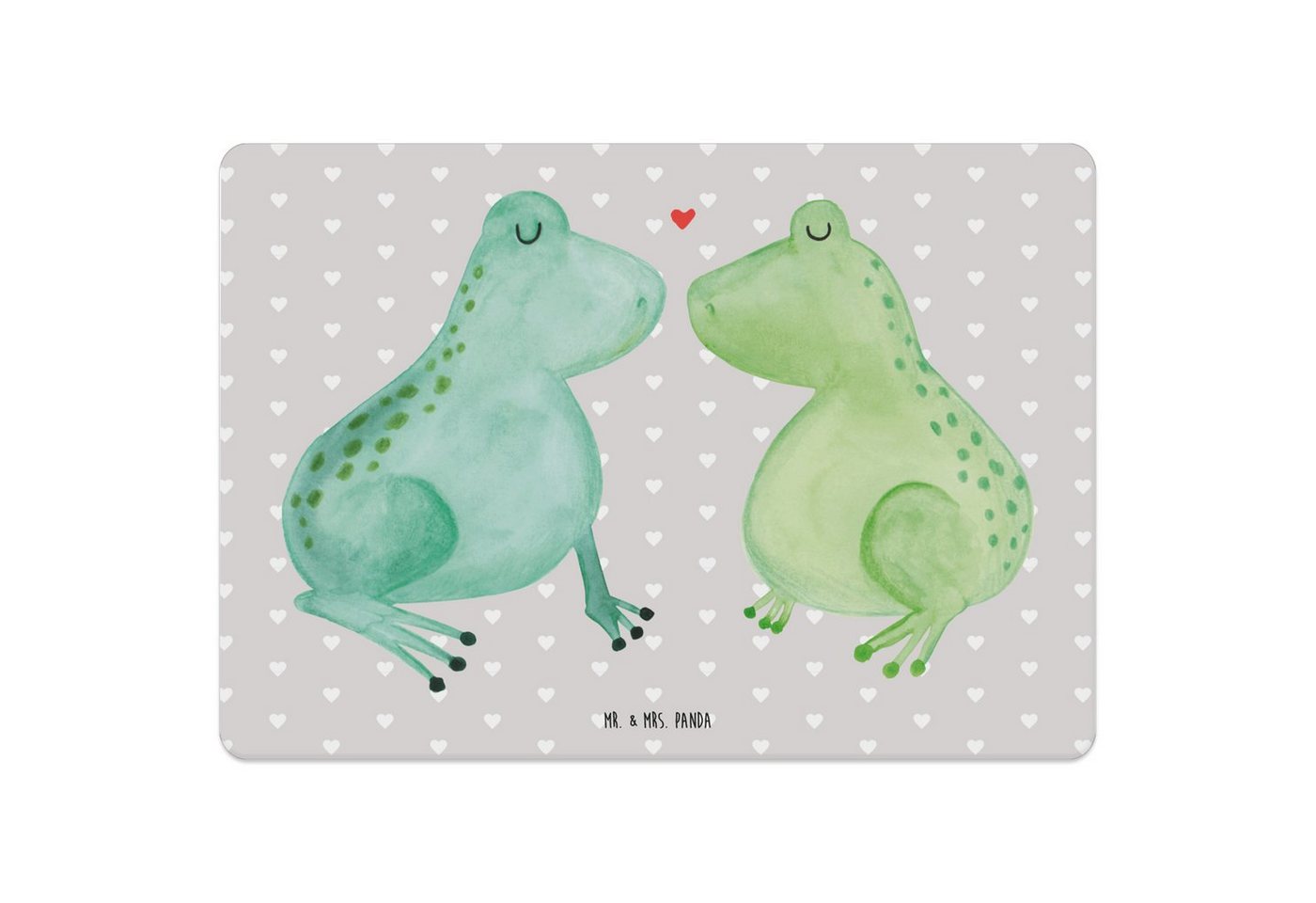 Platzset, Frosch Liebe - Grau Pastell - Geschenk, Heiraten, verliebt, Tischunte, Mr. & Mrs. Panda, (1-St), Funktionales Design von Mr. & Mrs. Panda