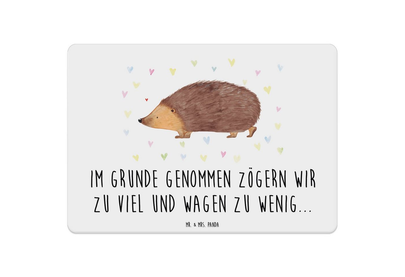 Platzset, Igel Herzen - Weiß - Geschenk, Tiere, Tischset, Kuss, Liebe, Vertraue, Mr. & Mrs. Panda, (1-St), Designs mit Liebe von Mr. & Mrs. Panda