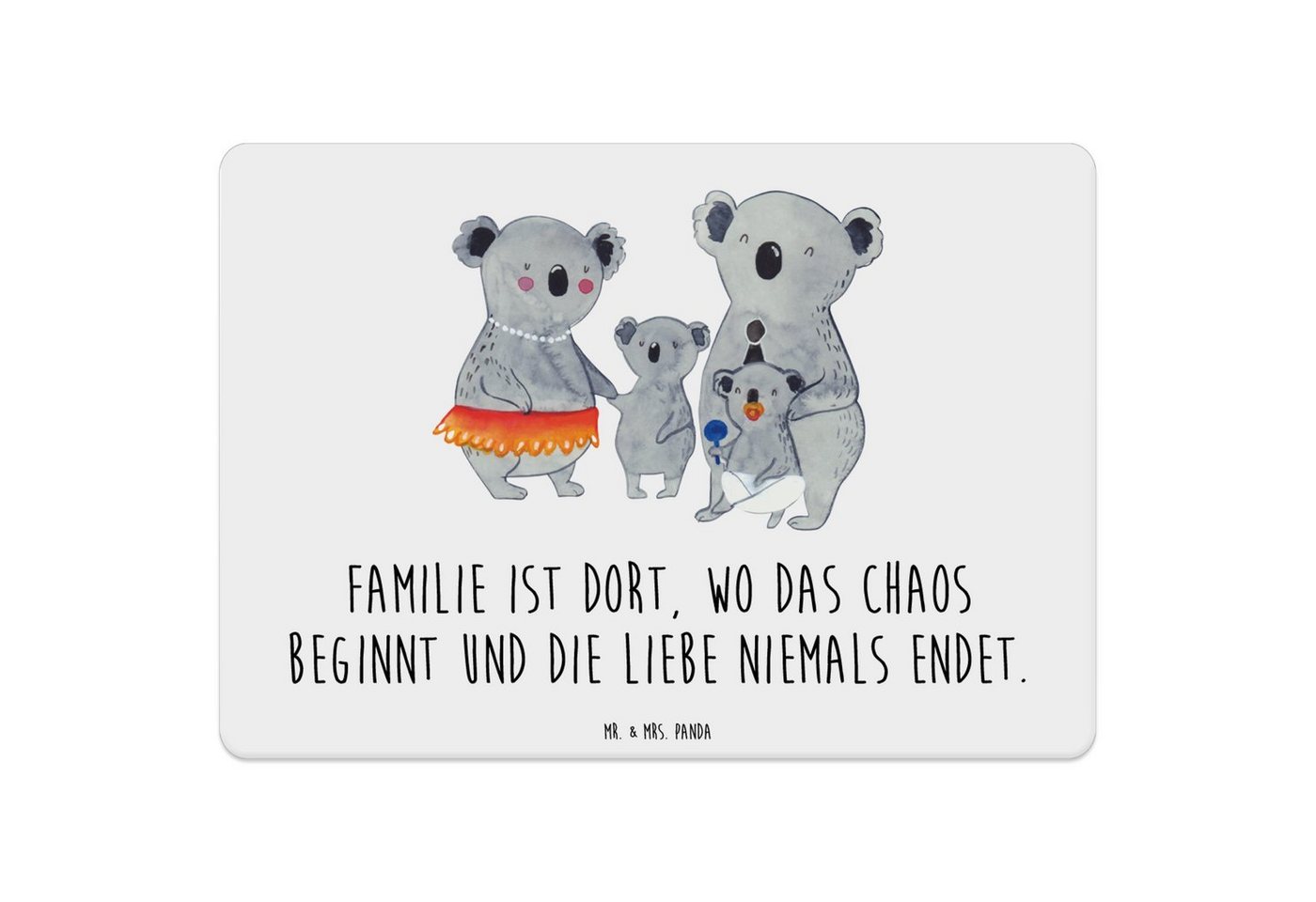 Platzset, Koala Familie - Weiß - Geschenk, Mama, Family, Tischset, Familienlebe, Mr. & Mrs. Panda, (1-St), Designs mit Liebe von Mr. & Mrs. Panda