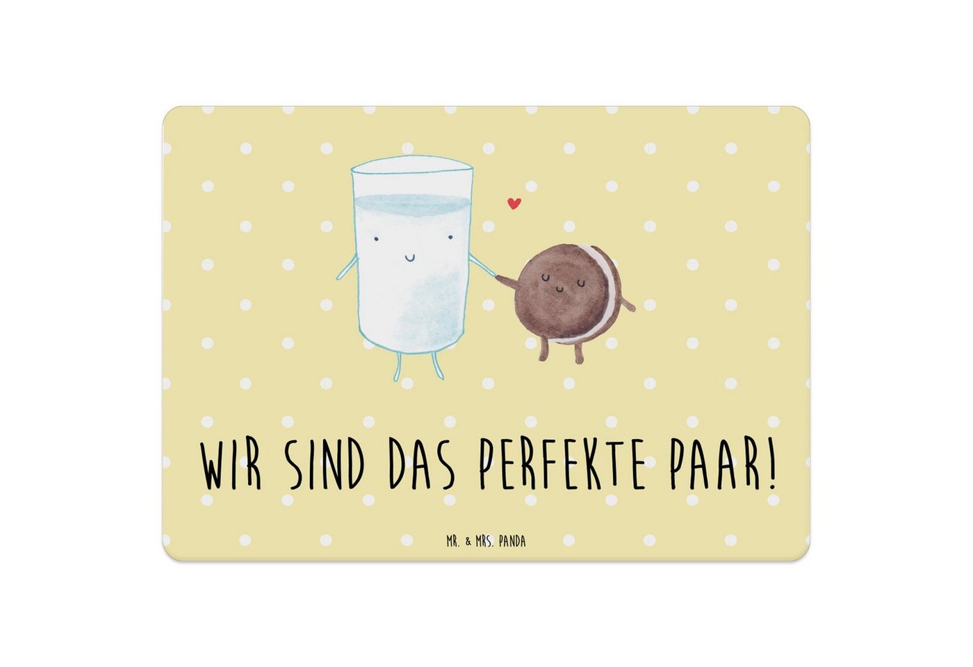 Platzset, Milch Keks - Gelb Pastell - Geschenk, Cookie, Milk, Platzset, Tischse, Mr. & Mrs. Panda, (1-St), Rutschfest von Mr. & Mrs. Panda