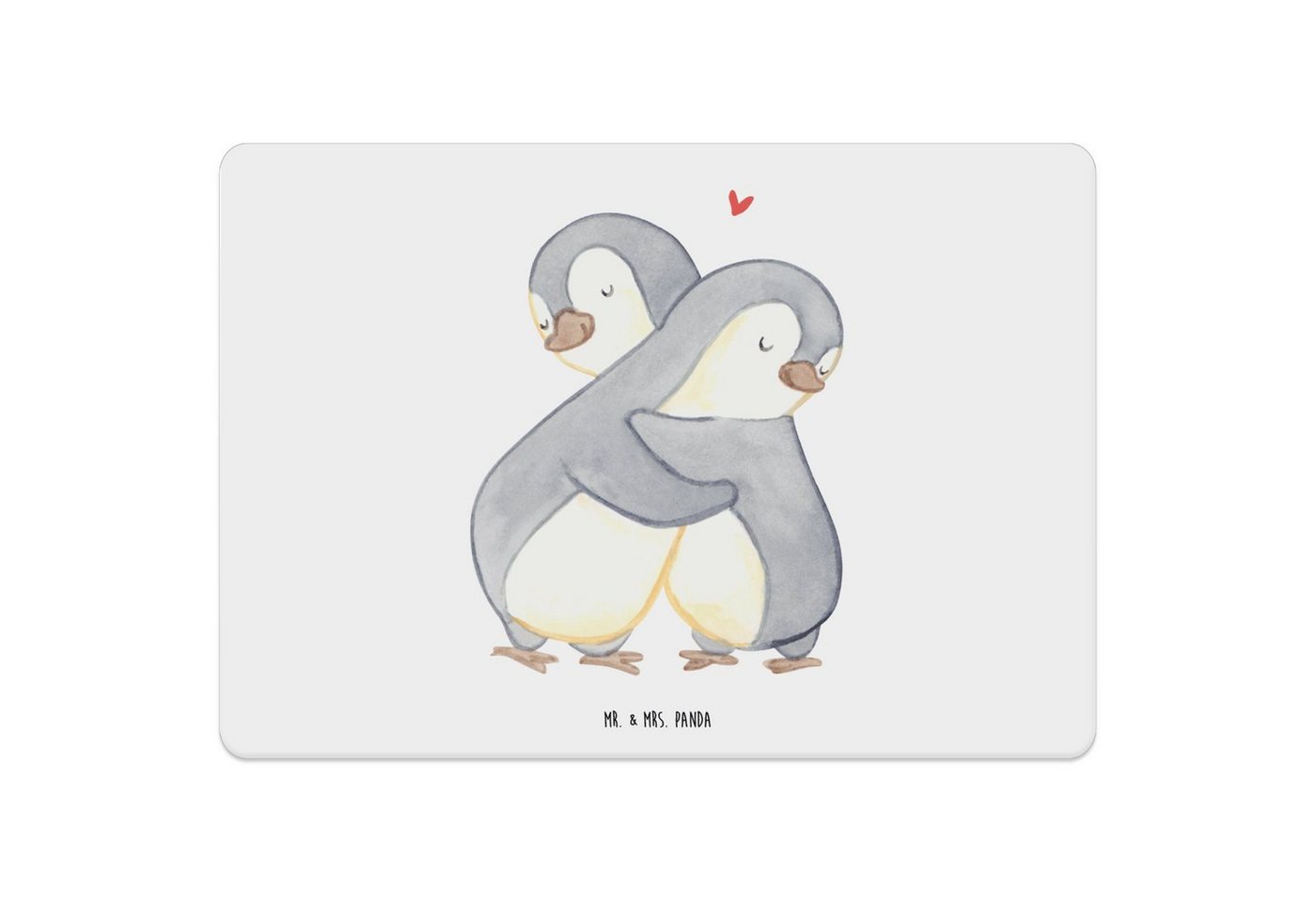 Platzset, Pinguine Kuscheln - Weiß - Geschenk, Partner, Geschenk für Frauen, Pl, Mr. & Mrs. Panda, (1-St), Rutschfest von Mr. & Mrs. Panda