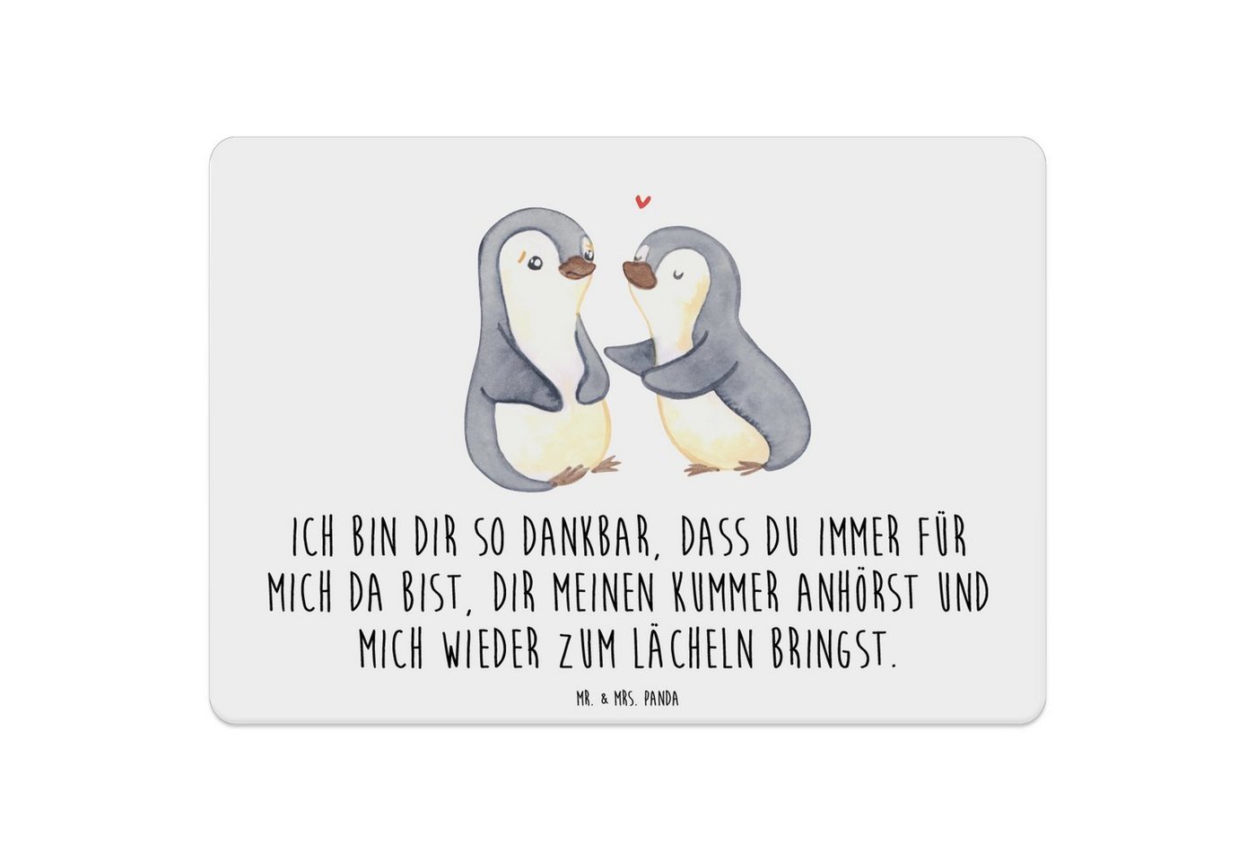 Platzset, Pinguine trösten - Weiß - Geschenk, Tischset, Heiraten, Liebesgeschen, Mr. & Mrs. Panda, (1-St), Attraktive Designs von Mr. & Mrs. Panda