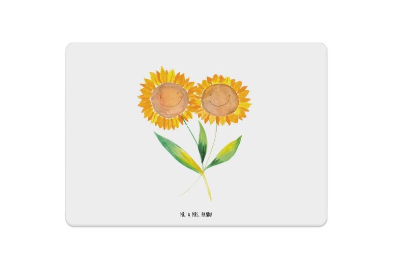 Platzset, Blume Sonnenblume - Weiß - Geschenk, beste Freundin, Tischset, Garten, Mr. & Mrs. Panda, (1-St), Attraktive Designs von Mr. & Mrs. Panda